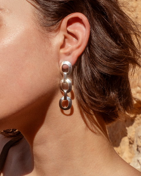 Selina Sterling Chain Link Hoop Earring Gold Selina Sterling Chain Link Hoop Earring Gold