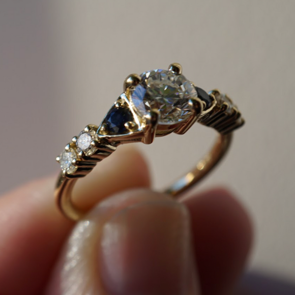 JP's Diamond And Sapphire Engagement Ring