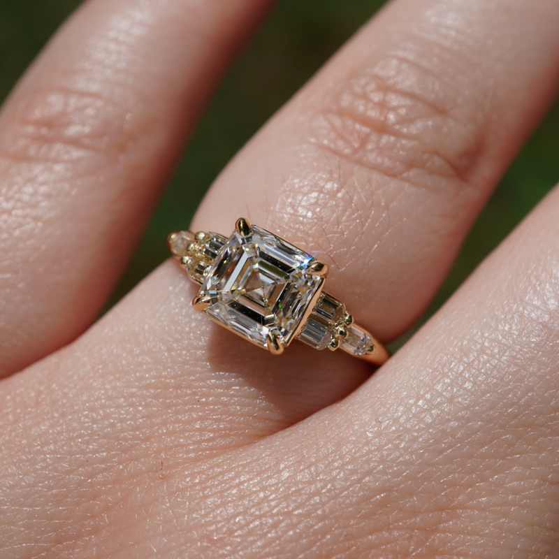 Stephanie's Asscher Cut Diamond Engagement Ring