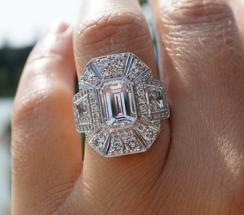 Shannon's Art Deco Hexagon Diamond Ring
