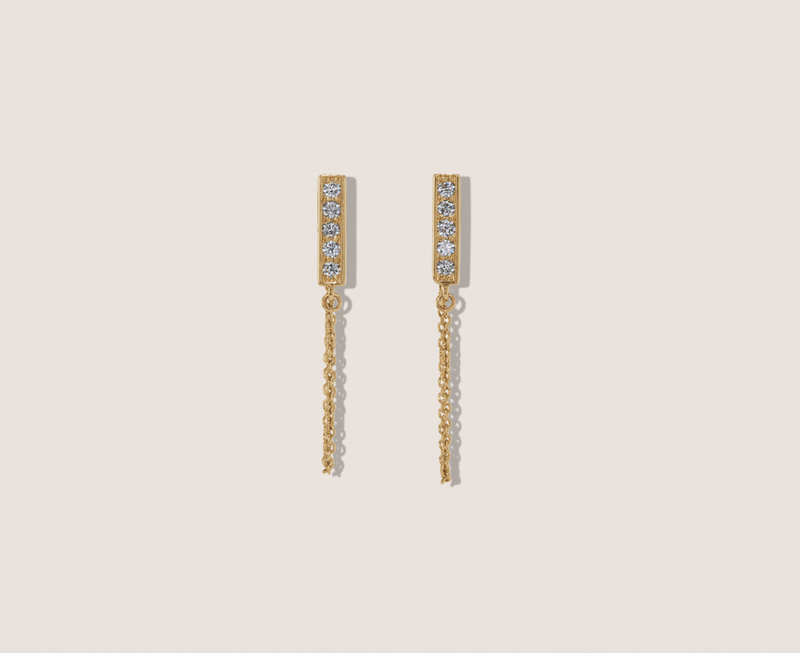 Celestine Studs W/ Chain