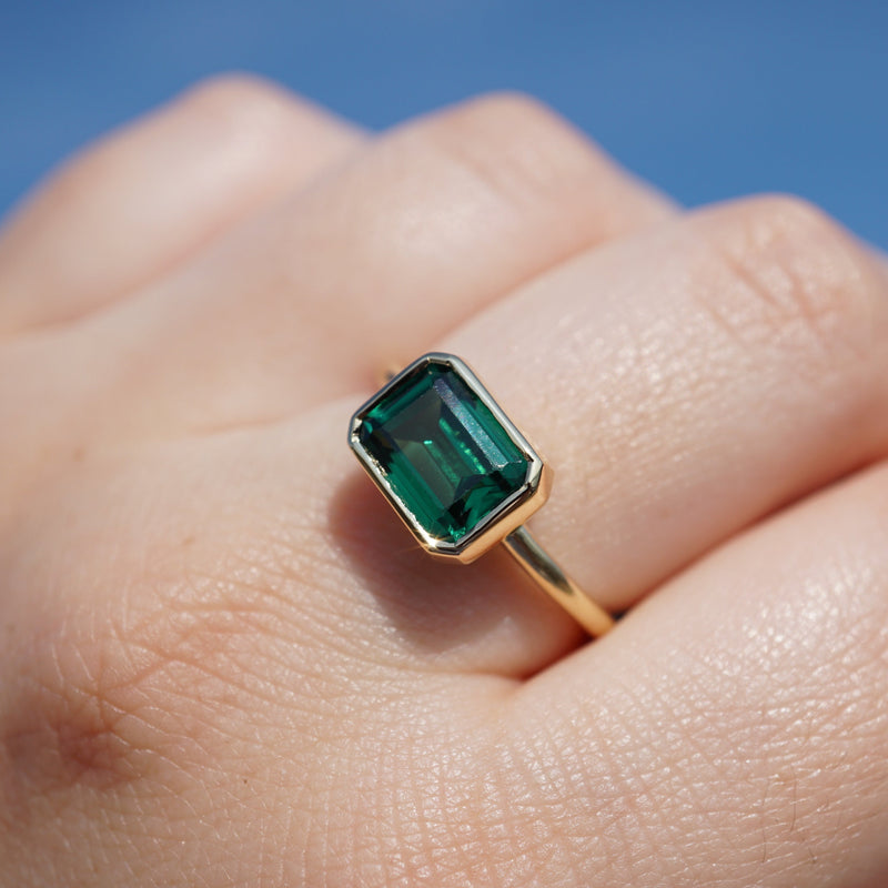 Andrea's Antique Glass Emerald Ring