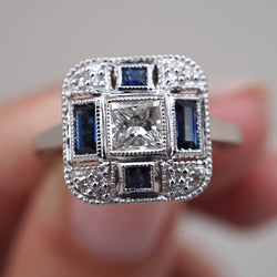 Charlotte's Art Deco Princess Cut Diamond Ring
