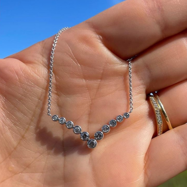 Tracy's Gray Diamond V Necklace