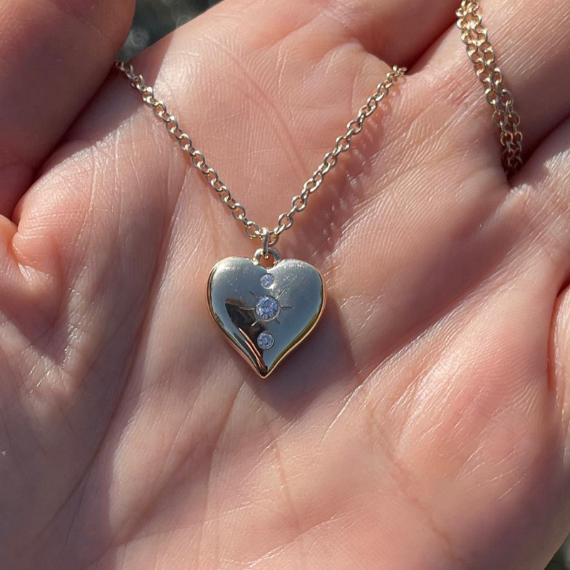 Sarah's Heart Pendant With Diamonds Necklace