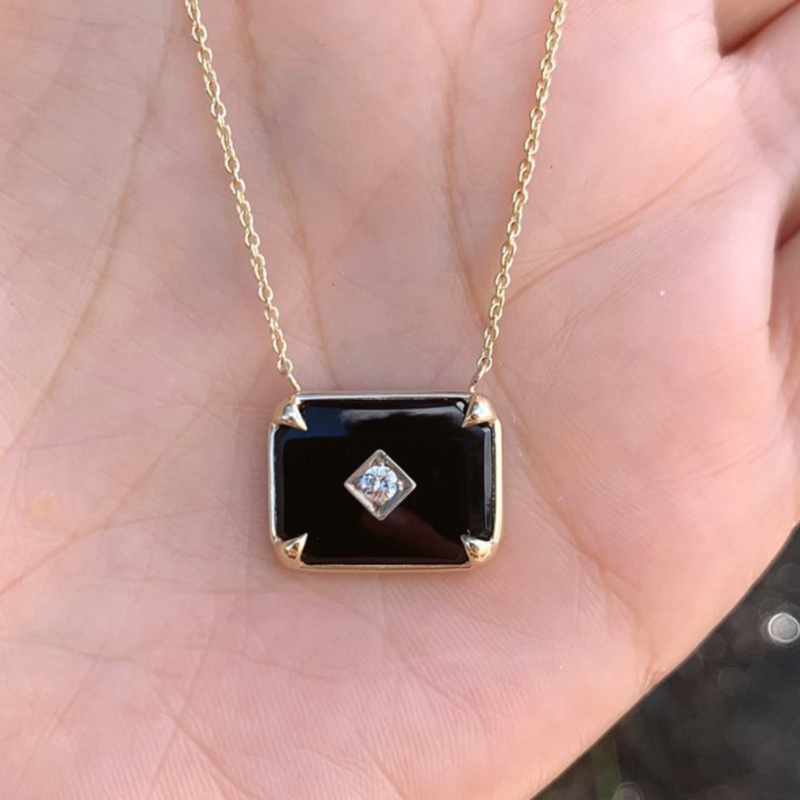 Courtney's Onyx And Diamond Necklace