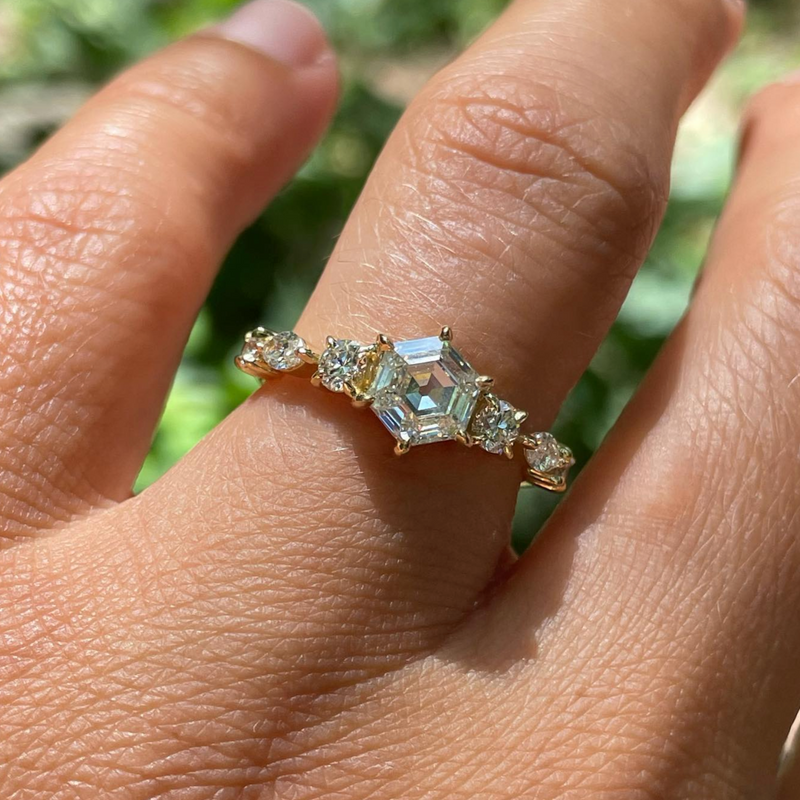 Lauren's Hexagon Diamond Ring
